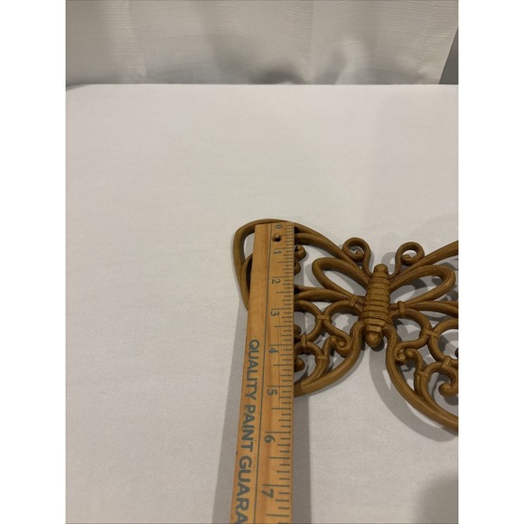 Vintage HOMCO Butterflies Wall Decor Brown Faux Wood Home Interiors~Set of 2 - Picture 8 of 9